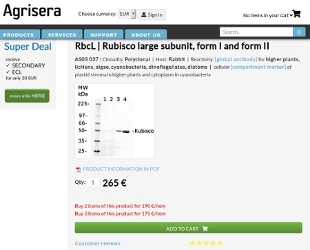 Agrisera product information sheet